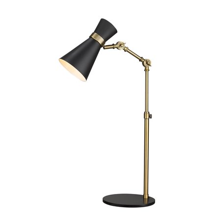 Z-LITE Soriano 1 Light Table Lamp, Matte Black & Heritage Brass 728TL-MB-HBR